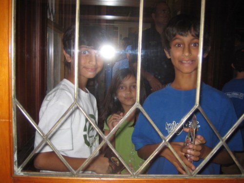 Nikhil, Annika and Vikram Khare at the Winchester House